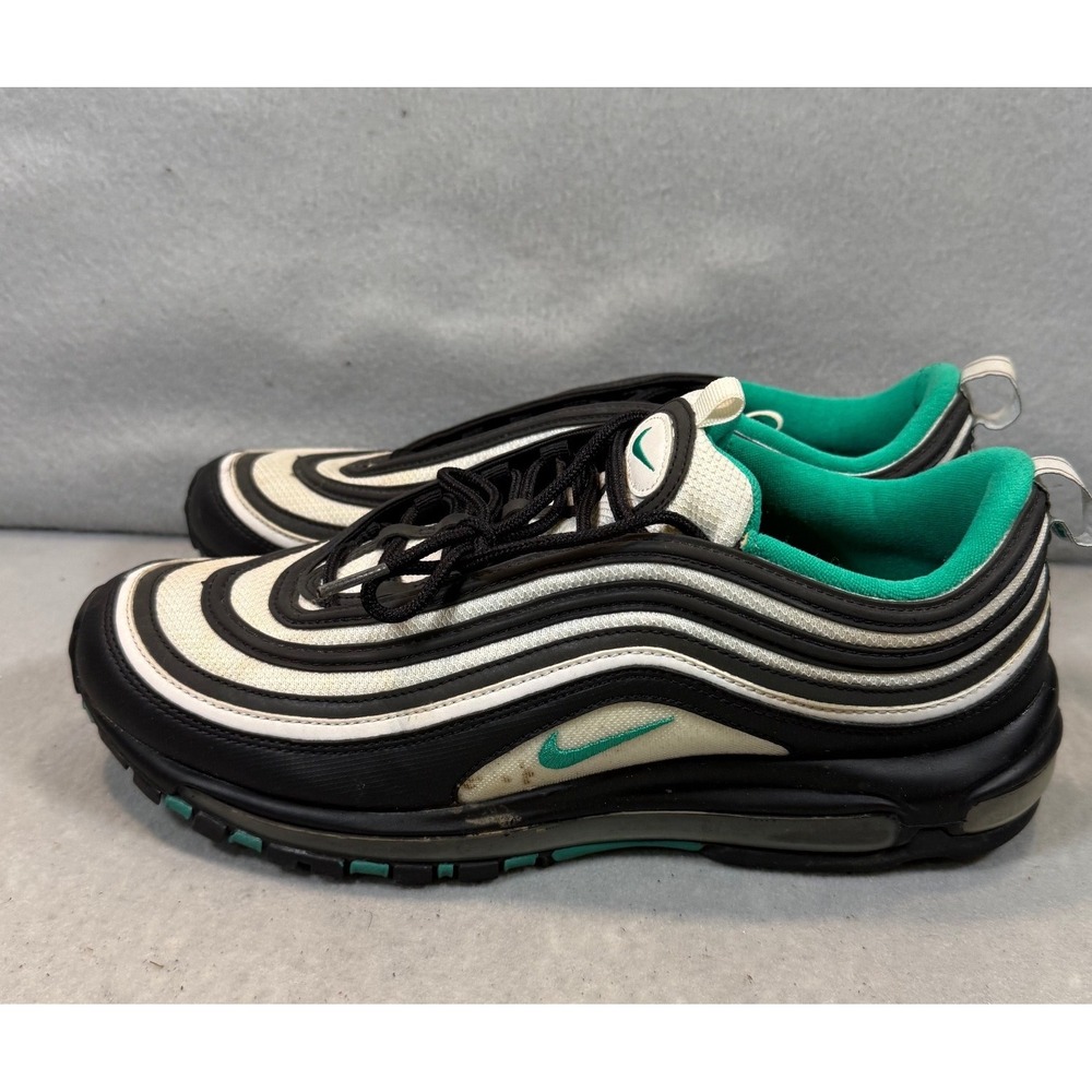 Nike Air Max 97 Black White Clear Emerald Mens Sneakers 921826-013 Size 12